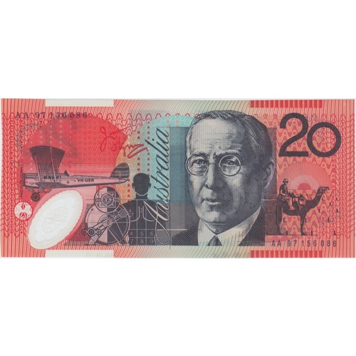 1997 $20 Note AA97 First Prefix Macfarlane/Evans R418aF Uncirculated