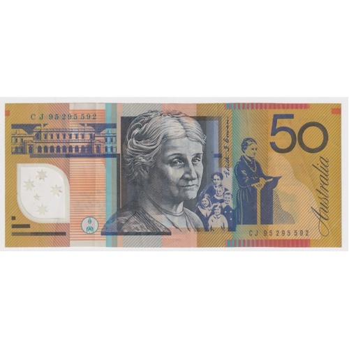1995 $50 Note Fraser/Evans R516a Extremely Fine - Radar Serial CJ 95 295592