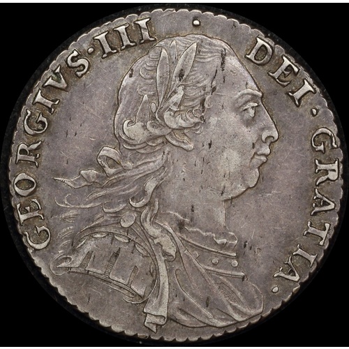 1787 Silver Shilling George III S#3743 With Semee Extremely Fine