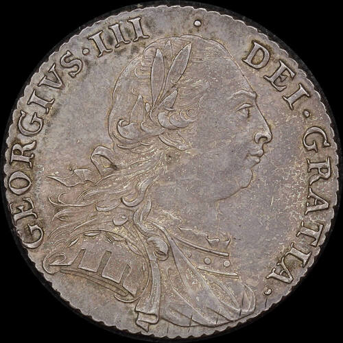 1787 Silver Shilling George III S#3743 With Semee Uncirculated