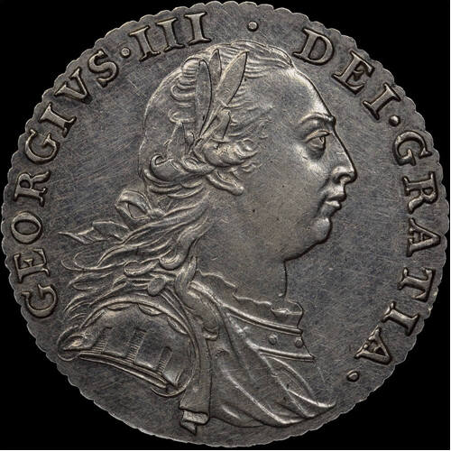 Great Britain 1787 Silver Shilling S#3743 good EF