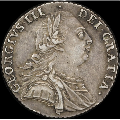 1787 Silver Shilling George III S#3746 With Semee Very Fine