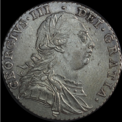 Great Britain 1787 Silver Shilling S# 3743 about Unc