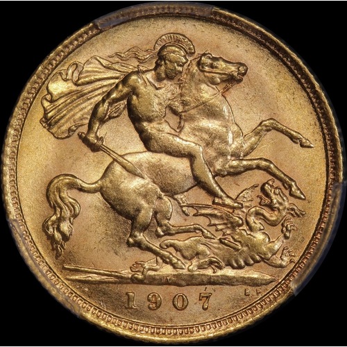 1907 Melbourne Edward VII Half Sovereign Unc (PCGS MS62)