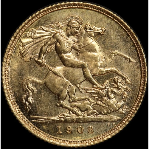 1908 Sydney Edward VII Half Sovereign about Unc
