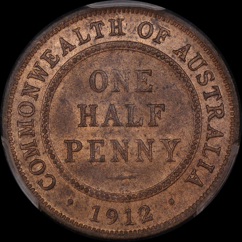 1912-H Halfpenny Choice Unc (PCGS MS64RB)