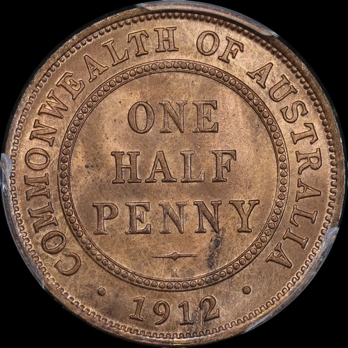 1912-H Halfpenny Choice Unc (PCGS MS64RB)