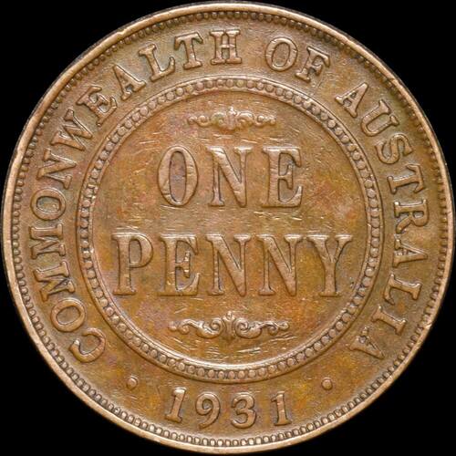 1931 Penny Indian Obverse Dropped 1 Reverse Fine