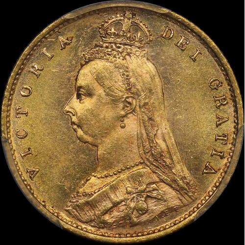 1893 Melbourne Jubilee Head Half Sovereign Unc (PCGS MS62)
