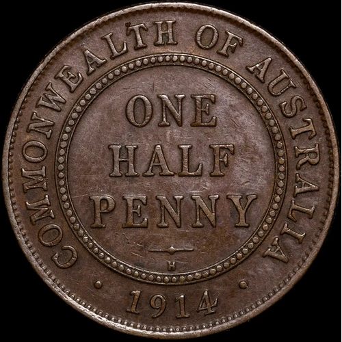 1914-H Halfpenny Extremely Fine