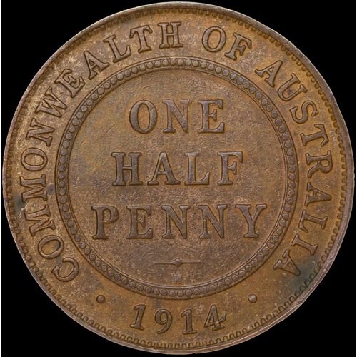 1914-H Halfpenny good VF