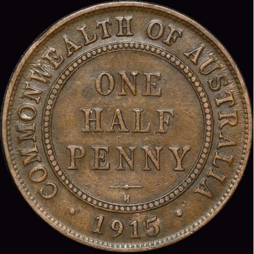 1915-H Halfpenny about VF
