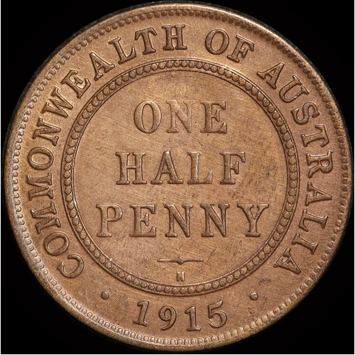 1915-H Halfpenny Extremely Fine