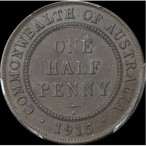 1915-H Halfpenny PCGS AU55