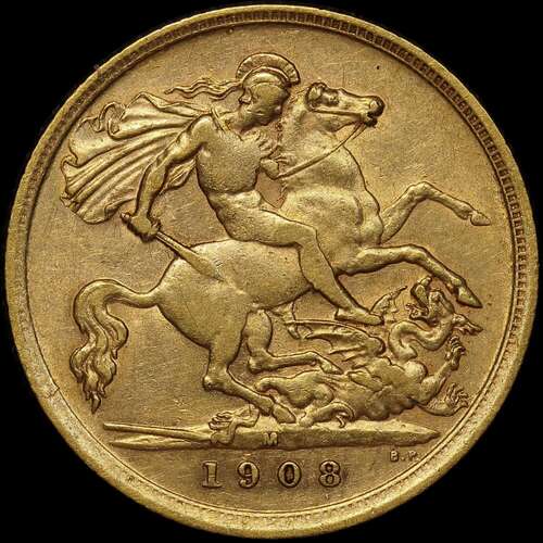 1908 Melbourne Edward VII Half Sovereign Extremely Fine
