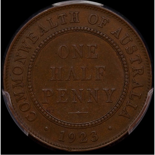 1923 Halfpenny PCGS AU55BN