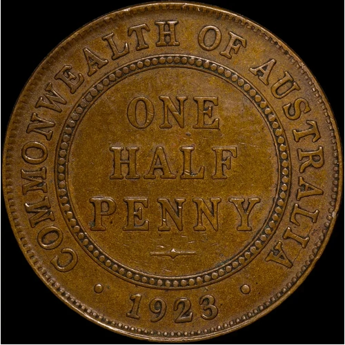 1923 Halfpenny PCGS AU55BN