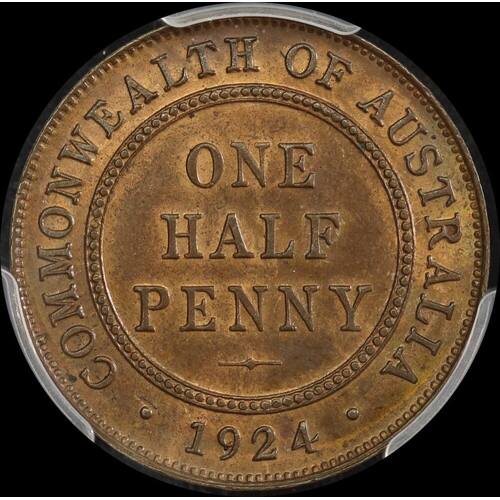 1924 Halfpenny Choice Unc (PCGS MS63RB)