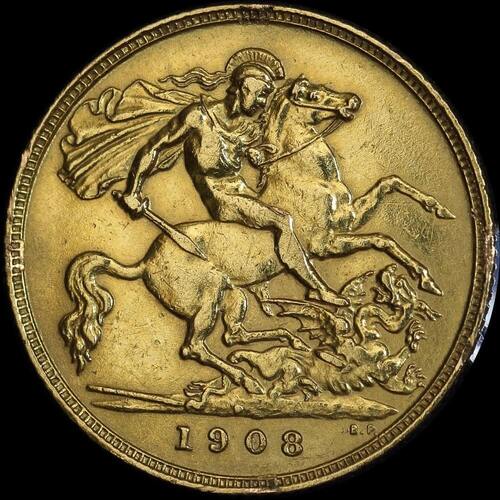 1908 Perth Edward VII Half Sovereign good VF