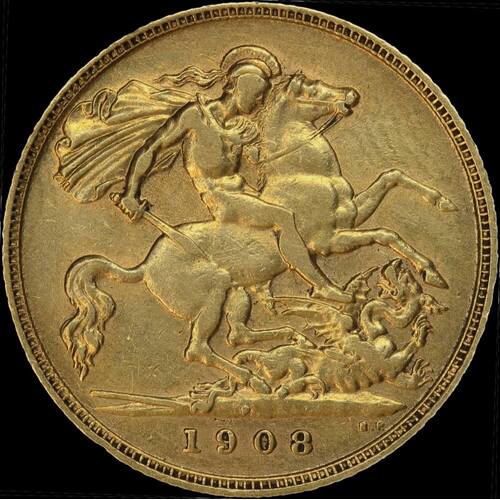 1908 Perth Edward VII Half Sovereign PCGS AU53