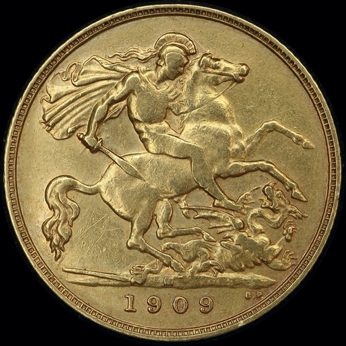1909 Melbourne Edward VII Half Sovereign about VF