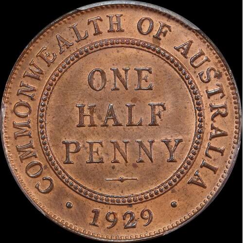 1929 Halfpenny Choice Unc (PCGS MS64BN)