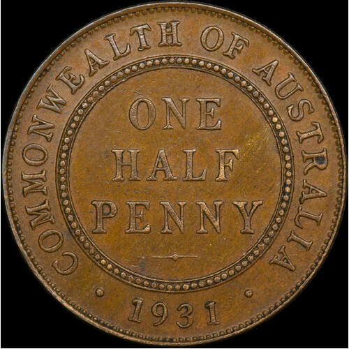 1931 Halfpenny Extremely Fine