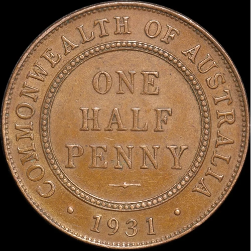1931 Halfpenny good EF