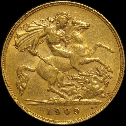 1909 Perth Edward VII Half Sovereign about VF