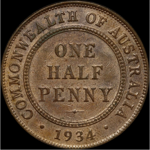 1934 Halfpenny about Unc