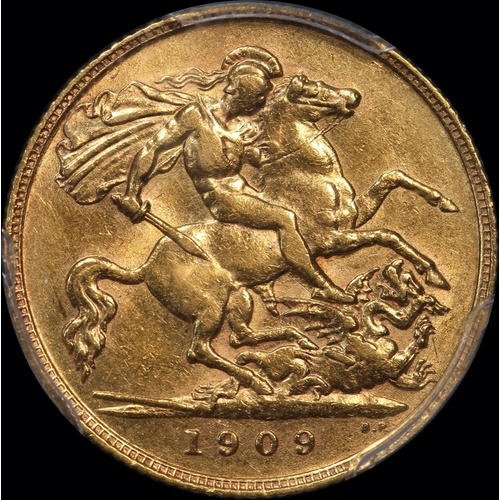 1909 Perth Edward VII Half Sovereign PCGS AU50
