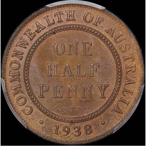 1938 Halfpenny Choice Unc (PCGS MS64BN)
