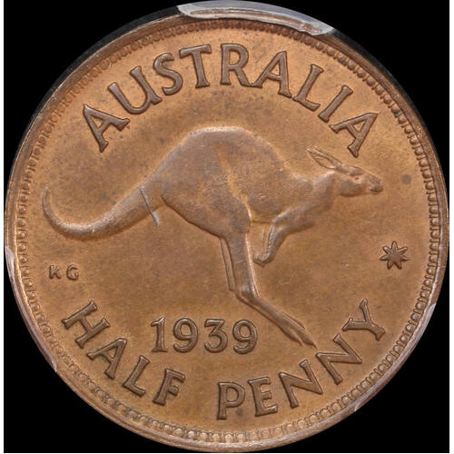 1939 Halfpenny Kangaroo Reverse Choice Unc (PCGS MS64RB)