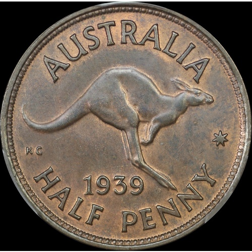 1939 Halfpenny Kangaroo Reverse Choice Unc (PCGS MS64BN)