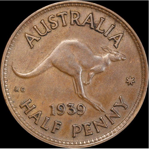 1939 Halfpenny Kangaroo Reverse Extremely Fine