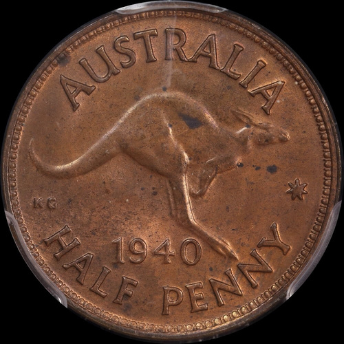 1940 Halfpenny Choice Unc (PCGS MS63RB)
