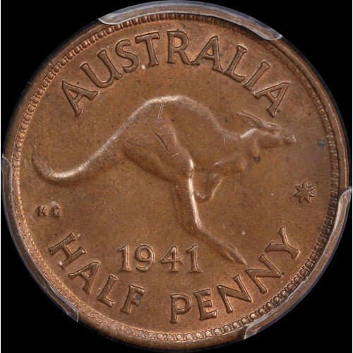 1941 Halfpenny PCGS MS63BN