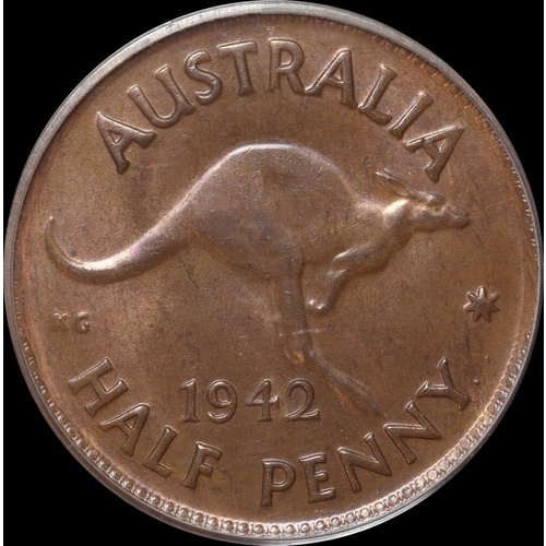 1942-Y Halfpenny PCGS MS63BN