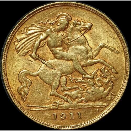 1911 Perth George V Half Sovereign good EF