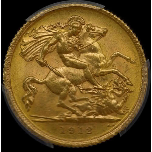 1912 Sydney George V Half Sovereign PCGS MS63