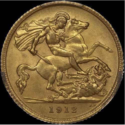 1912 Sydney George V Half Sovereign Unc (PCGS MS62)