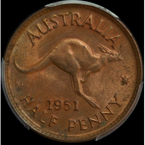 1951-Y Halfpenny Choice Unc (PCGS MS63RB)