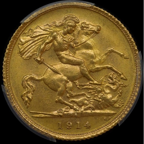 1914 Sydney George V Half Sovereign PCGS MS63