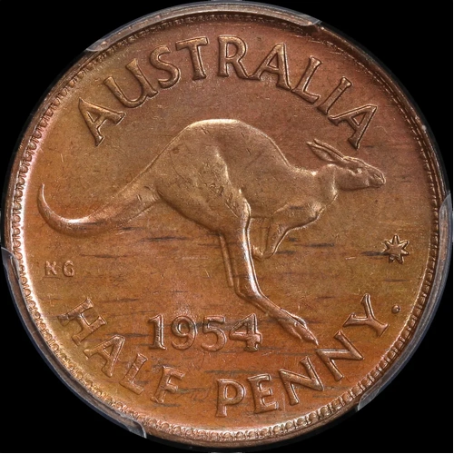 1954-Y Halfpenny Choice Unc (PCGS MS64RB)