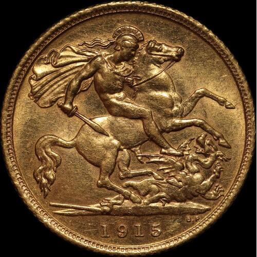 1915 Sydney George V Half Sovereign about Unc