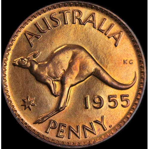 1955 Perth Proof Copper Pair Penny and Halfpenny