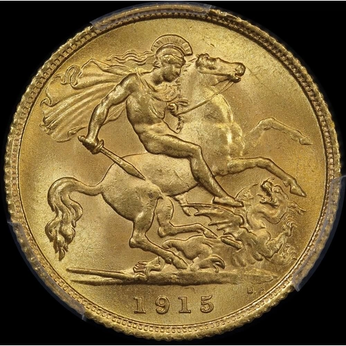 1915 Sydney George V Half Sovereign Gem Unc (PCGS MS65)