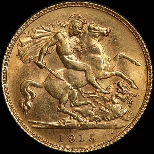 1915 Perth George V Half Sovereign about Unc