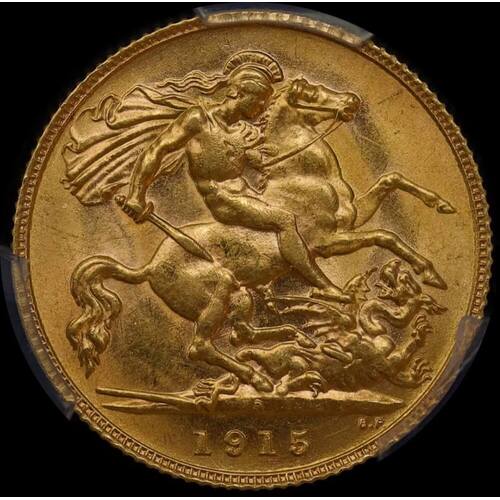 1915 Perth George V Half Sovereign PCGS MS62