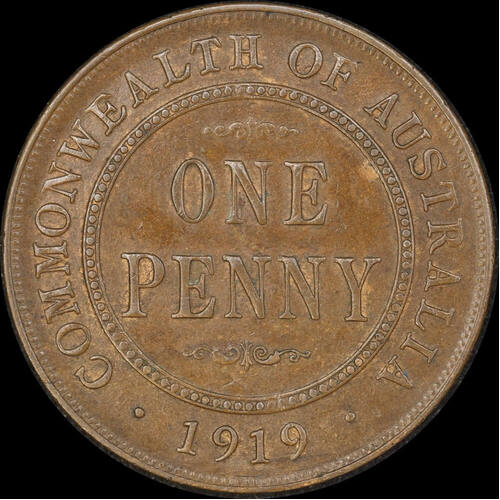 1919 Penny Dot Below good EF